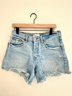 Abercrombie & Fitch 90s Curve Love Baggy Shorts frayed hem Size 30